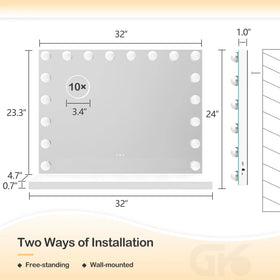 Gvnkvn vanity mirror color temperature options from warm to cool