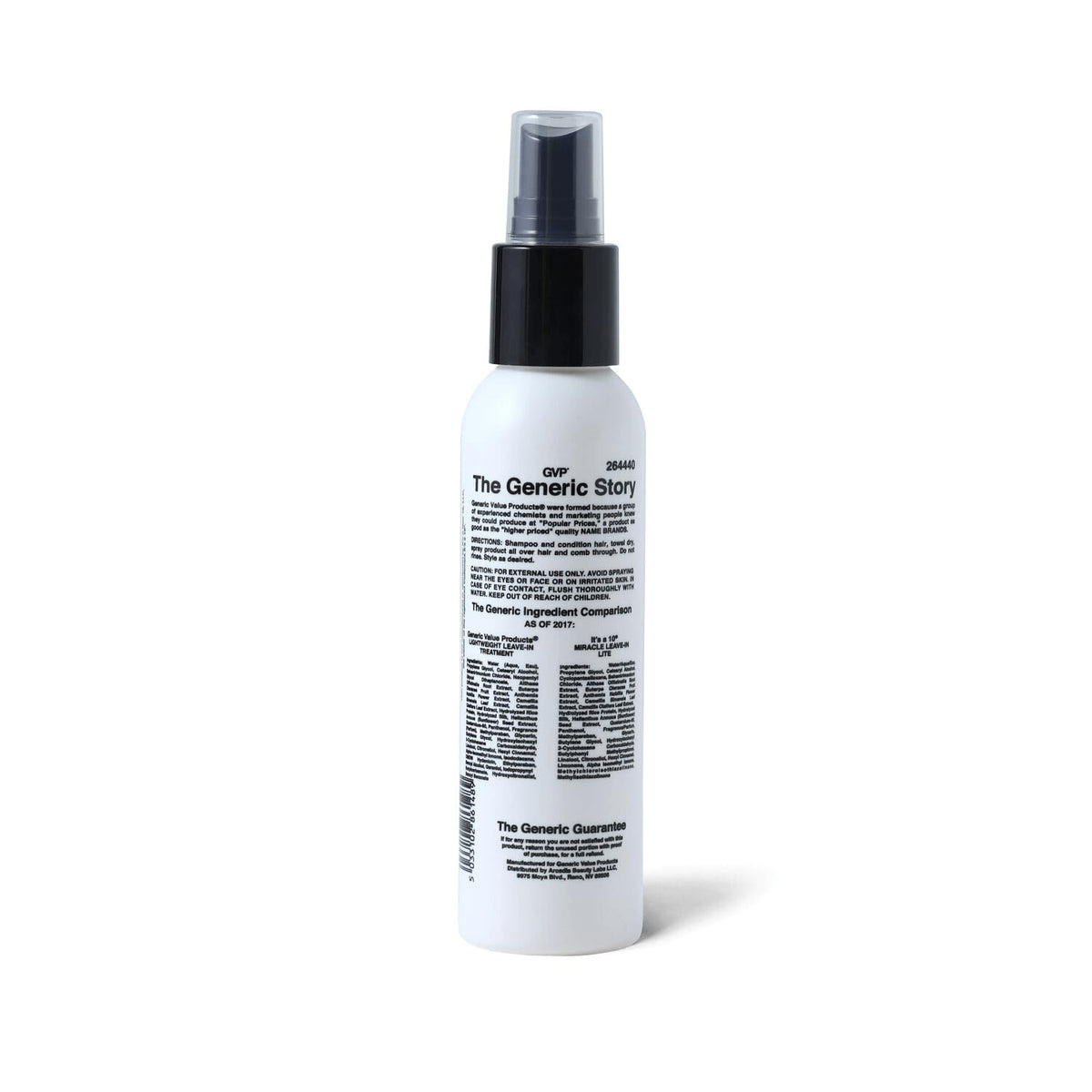 Generic Value Products Lightweight Leave-In hair application demonstrates weightless conditioning and reduced frizz