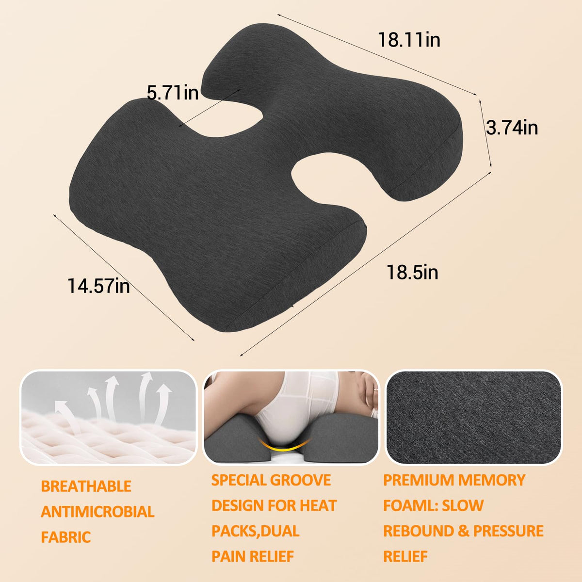 Gwboorsd hollow contour design fits women's curves for comfortable massage support.