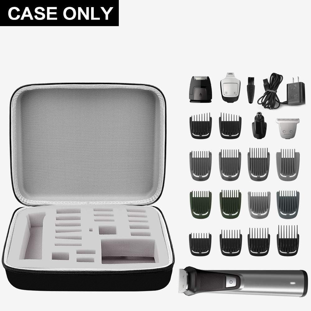GWCASE Philips Norelco Multigroom case open highlights organized storage and quick access.