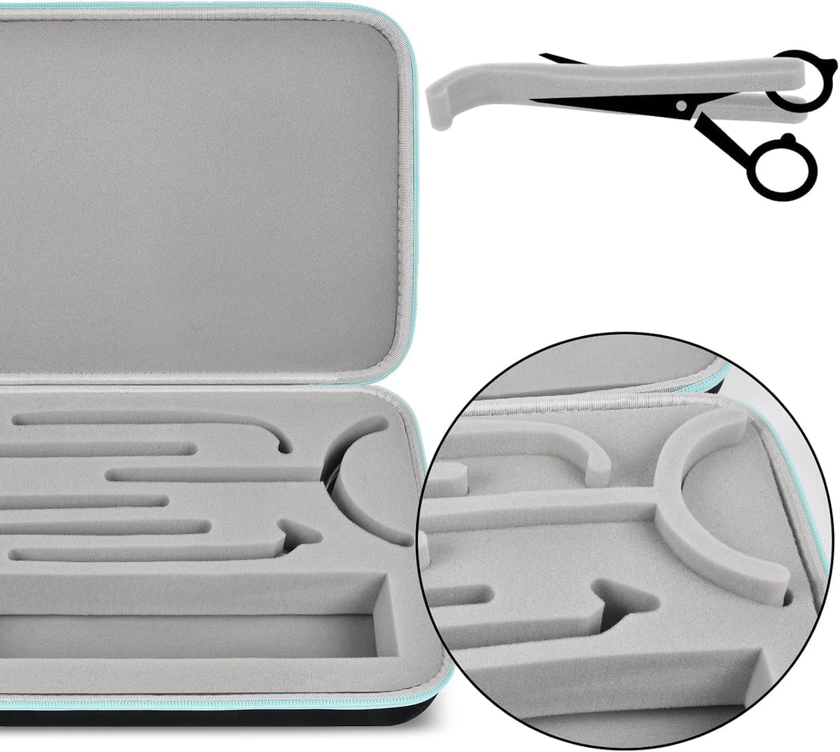 GWCASE two-layer sponge base secures six wands for organization