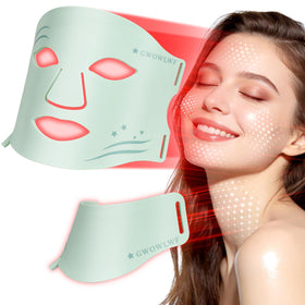 GWOWLWF LED face mask with neck delivers balanced red light coverage for targeted facial areas.