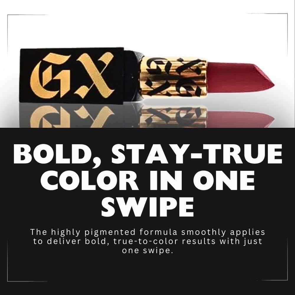 GXVE Original Me lipstick close-up highlights matte finish and comfortable wear.
