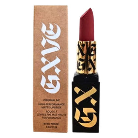 GXVE Original Me lipstick tube closeup showcasing rich color payoff for bold looks.