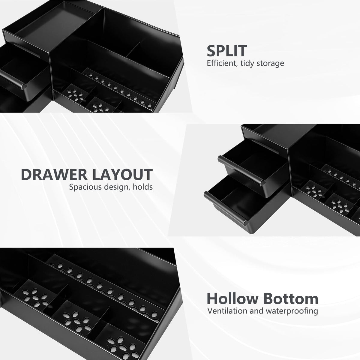 GXXWWSN Cologne Organizer on a bathroom counter, neat and water-resistant.