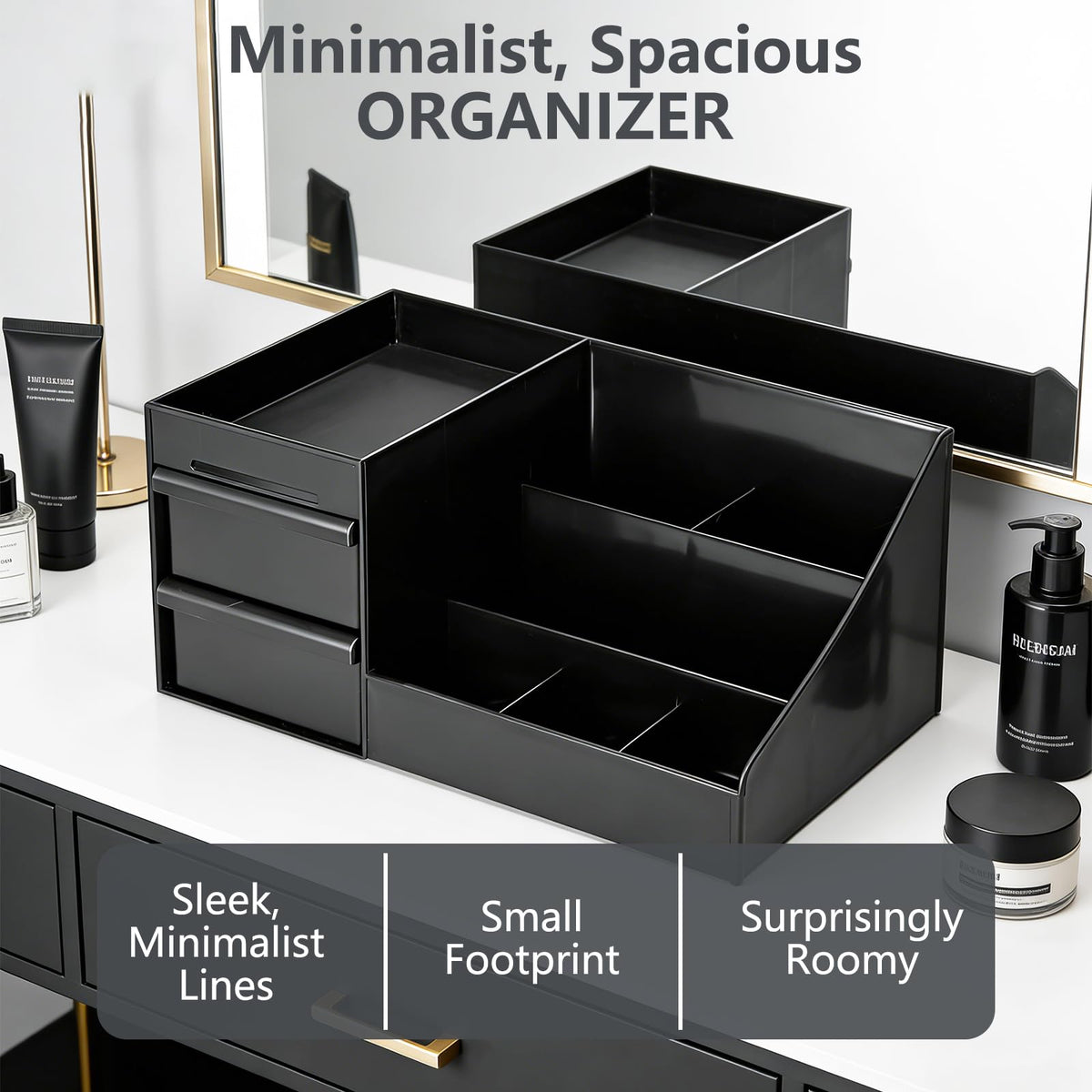 GXXWWSN Cologne Organizer drawer-open highlighting deep storage space.