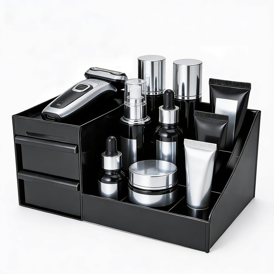 GXXWWSN Cologne Organizer front view on a vanity, organized and accessible.