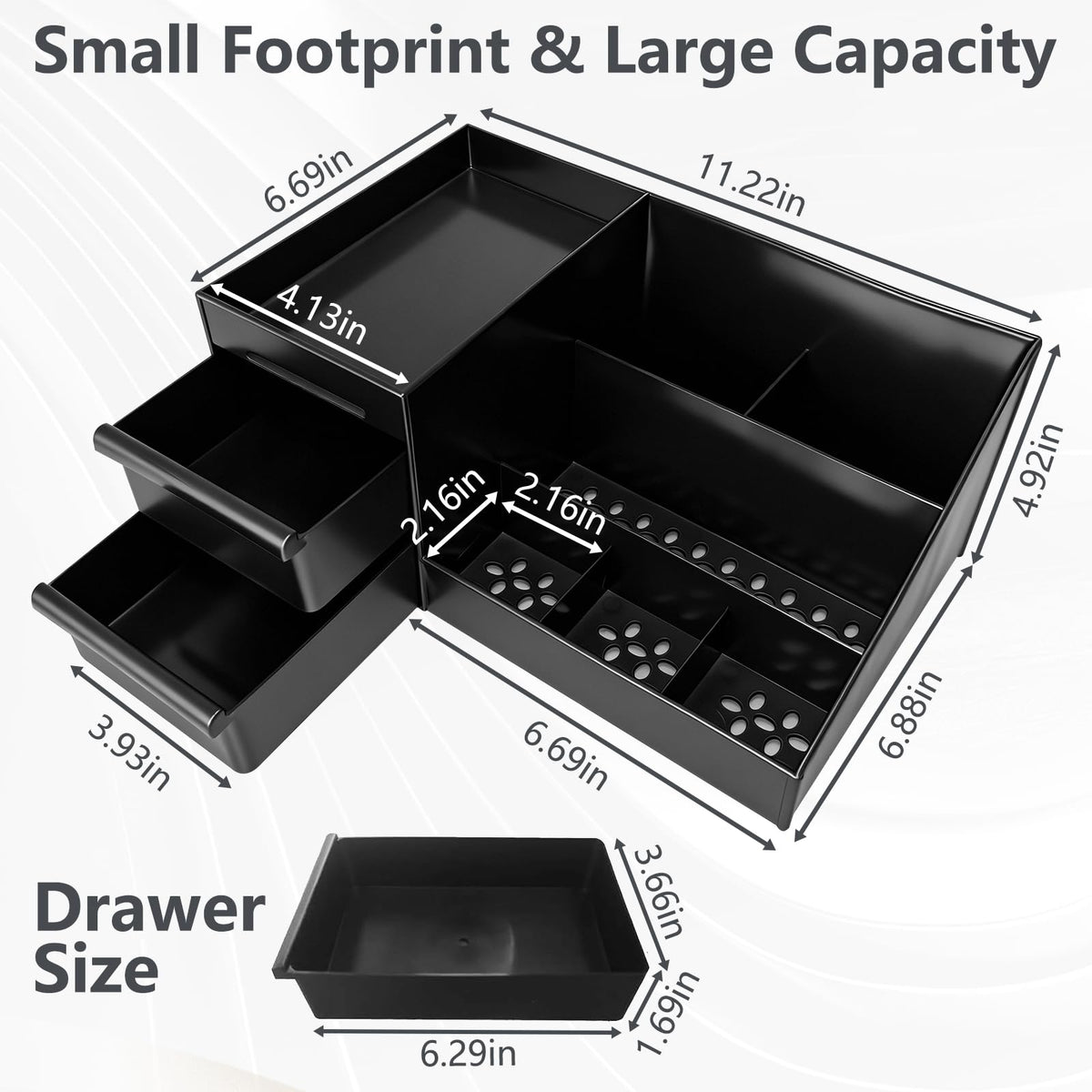 GXXWWSN Cologne Organizer side view showing slim footprint on a bathroom counter.