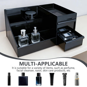 GXXWWSN Cologne Organizer top view with seven compartments visible.