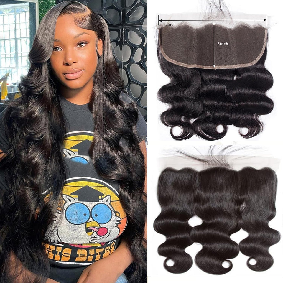 GYAJEP 13x6 lace frontal body wave with natural hairline for seamless parting
