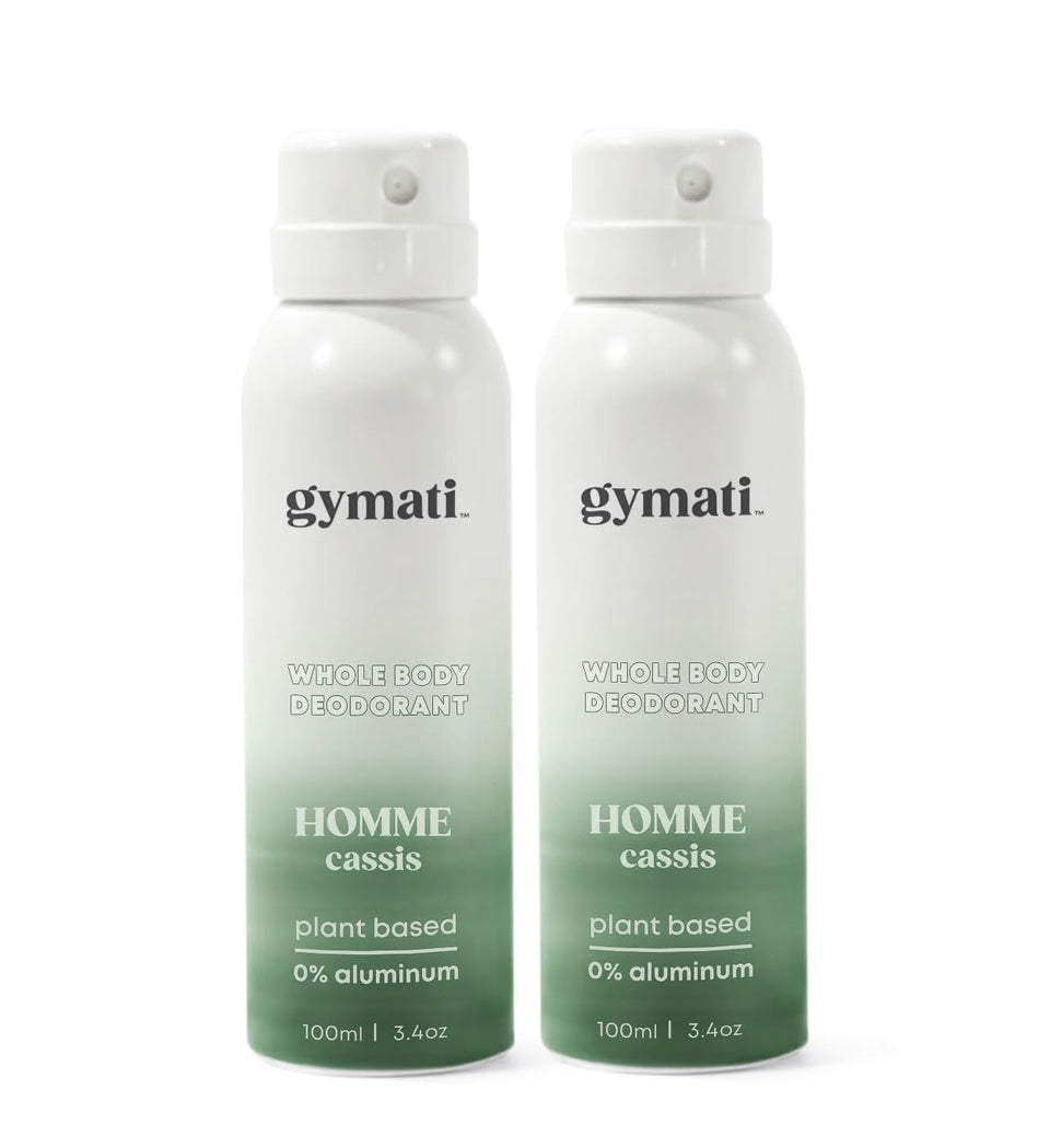 Gymati natural deodorant bottle close, aluminum-free formula for daily freshness.