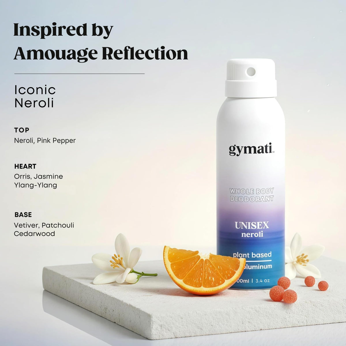 Recyclable Gymati packaging on a clean vanity highlighting sustainable choice
