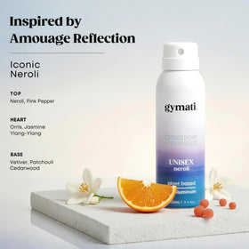 Recyclable Gymati packaging on a clean vanity highlighting sustainable choice