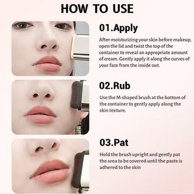 Gymfber foundation stick demonstrates portable design for quick touchups.
