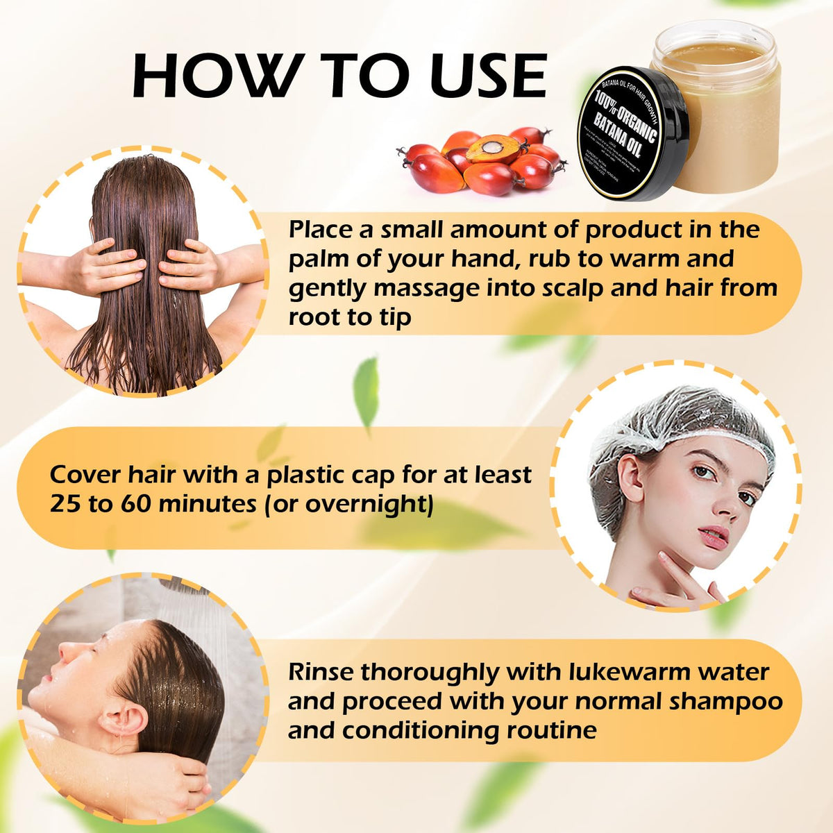 Gzarcwvn Hair care routine with Batana and Moringa oil for daily nourishment.