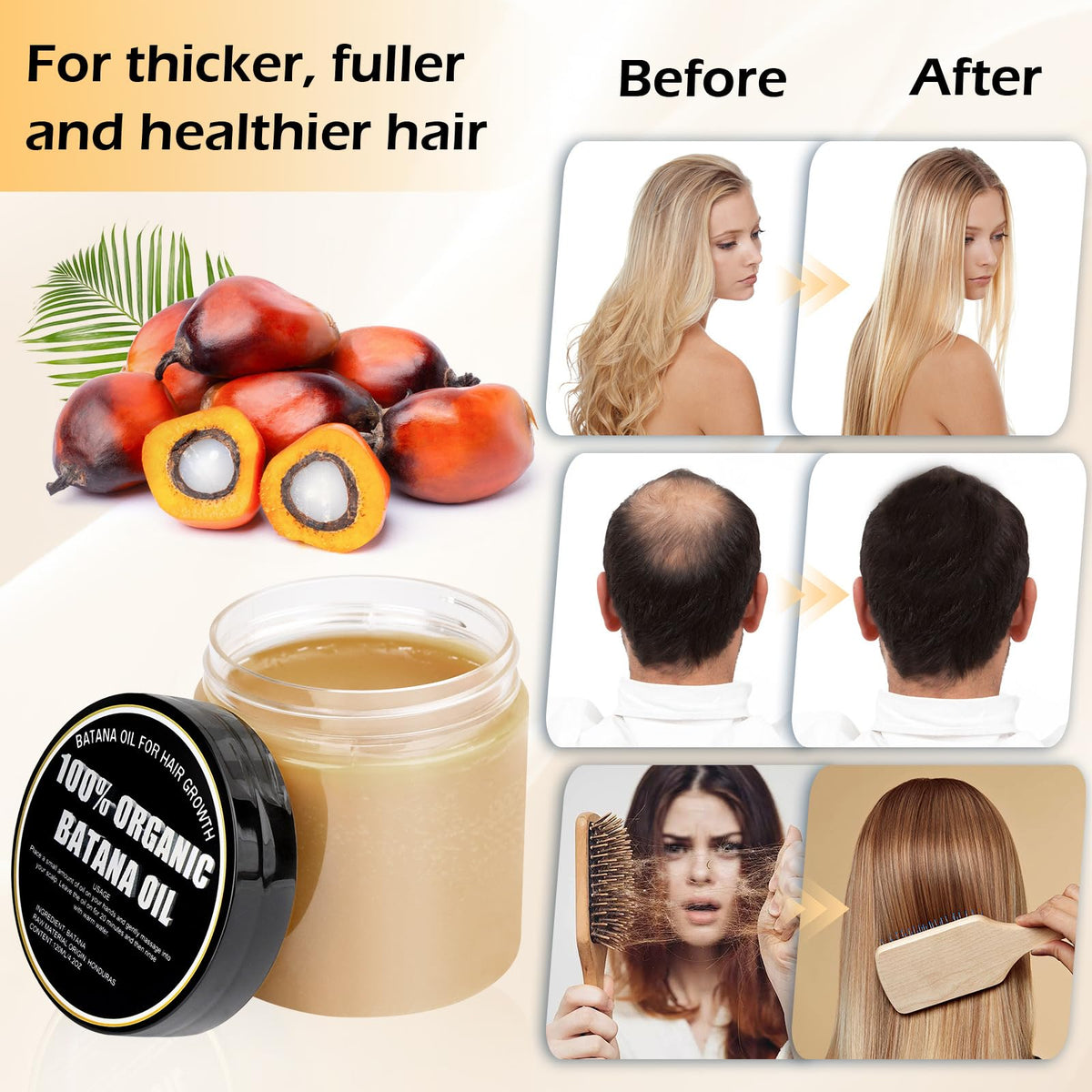 Gzarcwvn Smooth, tangle-free hair result after Batana oil treatment.