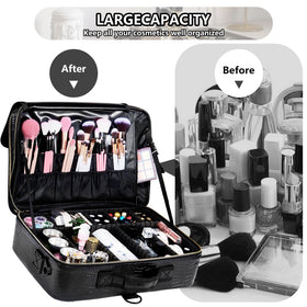 gzcz organized storage for brushes, palettes and skincare on the go.