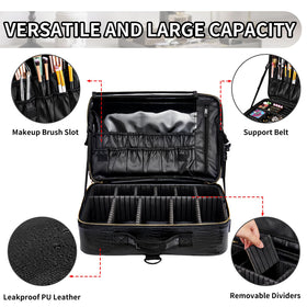 gzcz sturdy handle on the professional makeup case for easy carrying.