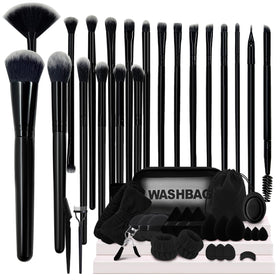 GZIXBDA makeup brush set 48pc kit with organized tools for flawless blending.