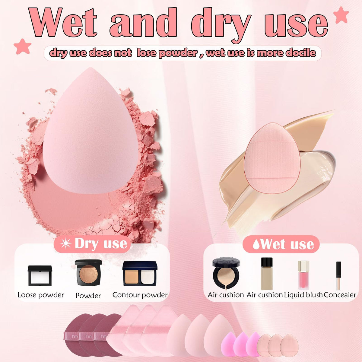 GZIXBDA powder puffs for even coverage