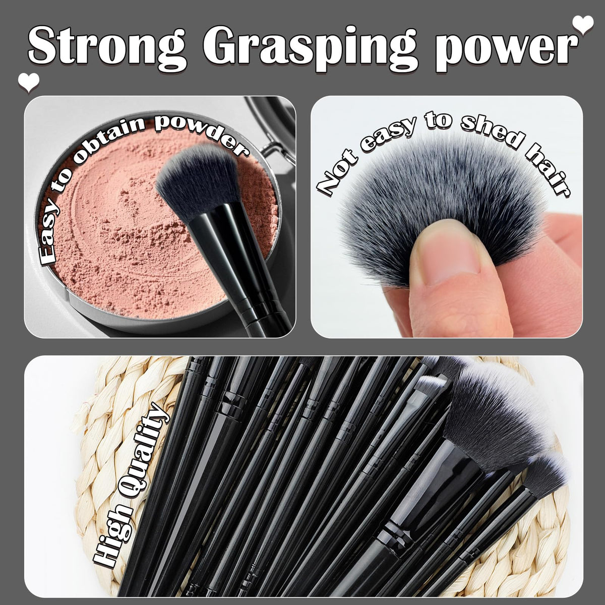 GZIXBDA travel-friendly brush kit fits in a compact bag for on-the-go.