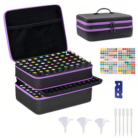 GZWENHAN 204-slots capacity case keeps 1–15 ml bottles neatly organized for easy access.