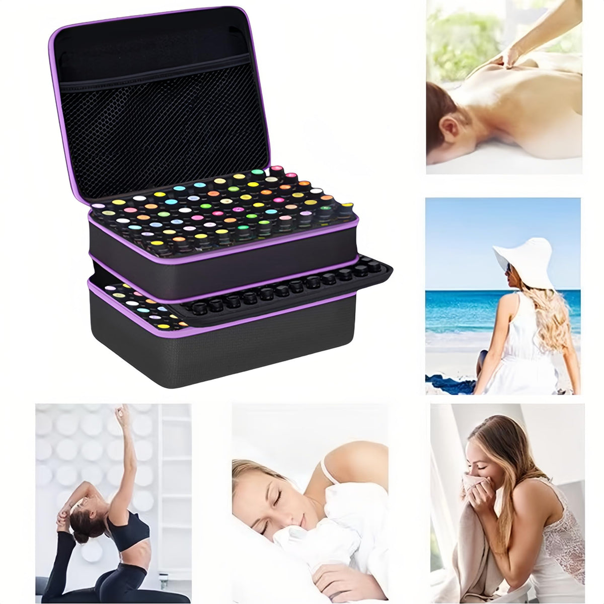 GZWENHAN portable-travel-case fits in a bag for easy aromatherapy logistics.