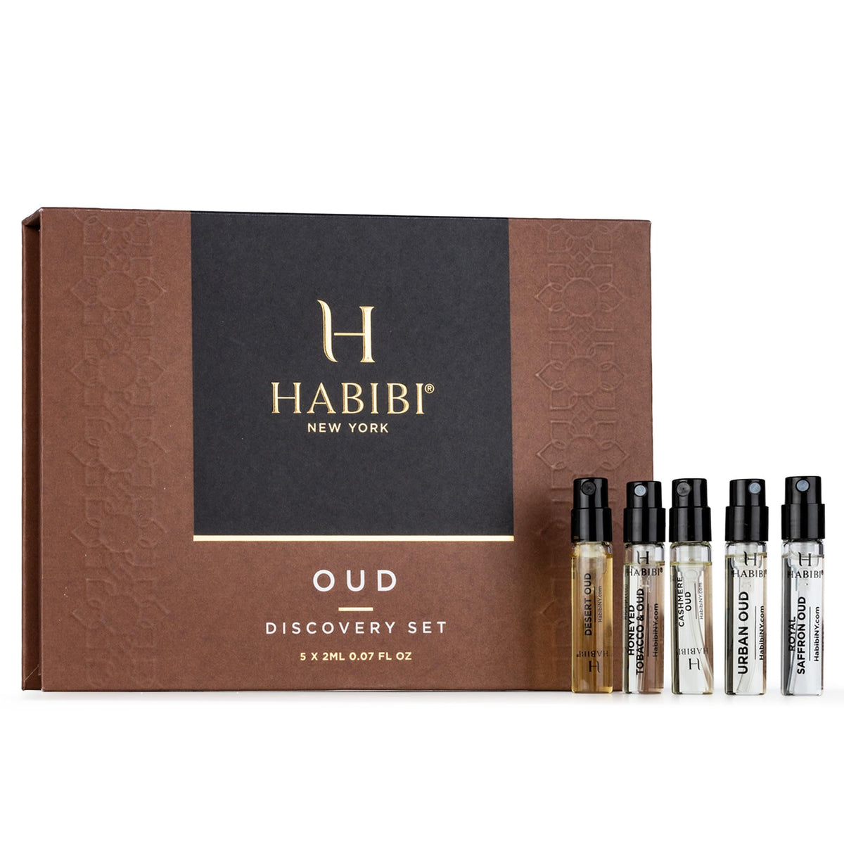 H Habibi Oud Discovery Desert Oud bottle for daily wear and longevity.