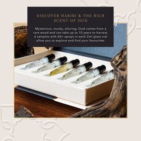 H Habibi Oud Discovery Gift Box presents premium packaging for gifting.