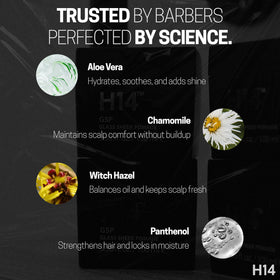 H14 Glass Sheen Pomade water-based formula rinses clean