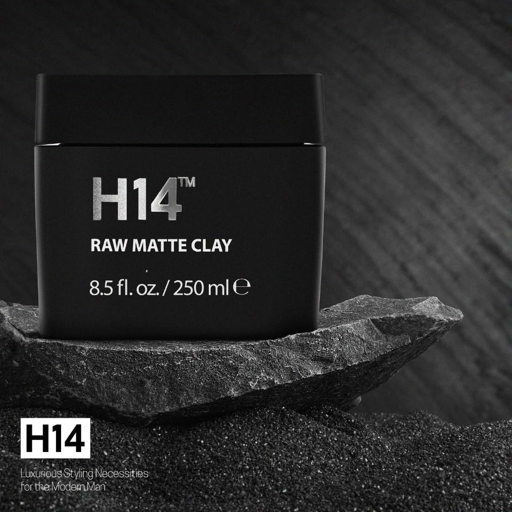 H14 Raw Matte Clay 2oz tin is portable for gym bag and on-the-go styling.