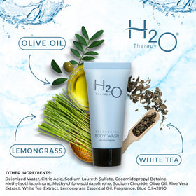 H2O Therapy compact bottles fit neatly in guest closet storage