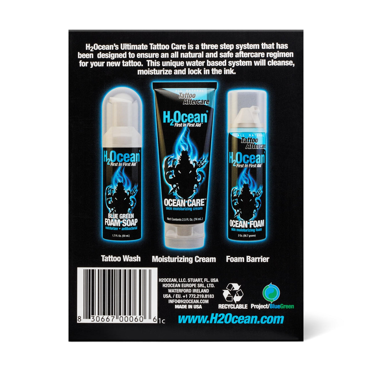 H2Ocean bundle display image featuring trio for complete care