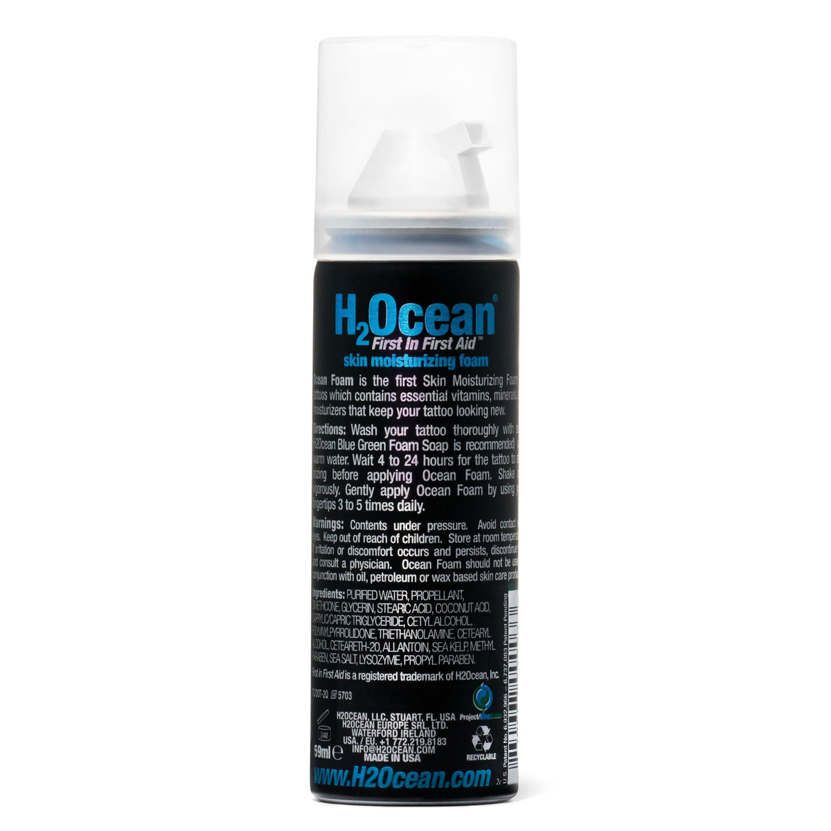 Compact 2oz Ocean Foam bottle for on-the-go aftercare.