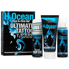 H2Ocean tattoo soap unscented bottle for gentle cleansing and care