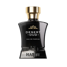 H HABIBI Desert Oud bottle pour reveals a bold, lasting scent.