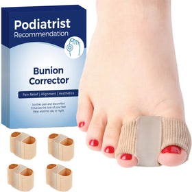 Habioer bunion-corrector toe spacers close-up showing skin-friendly materials for all-day comfort.
