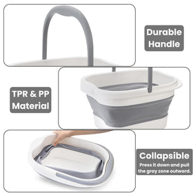 Hacaroa collapsible foot spa tub with handle for portable travel.