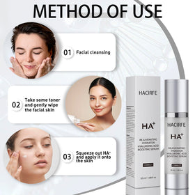 HACIRFE HA Rejuvenating Hydrator fragrance-free tag signals gentle formula.
