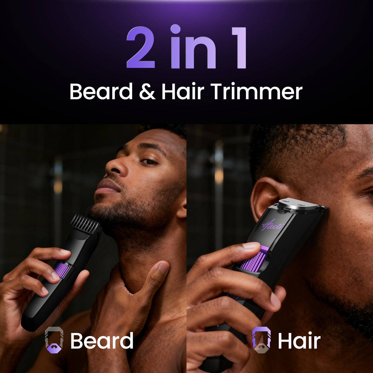 HACLI beard trimmer with USB-A charging for quick top-ups