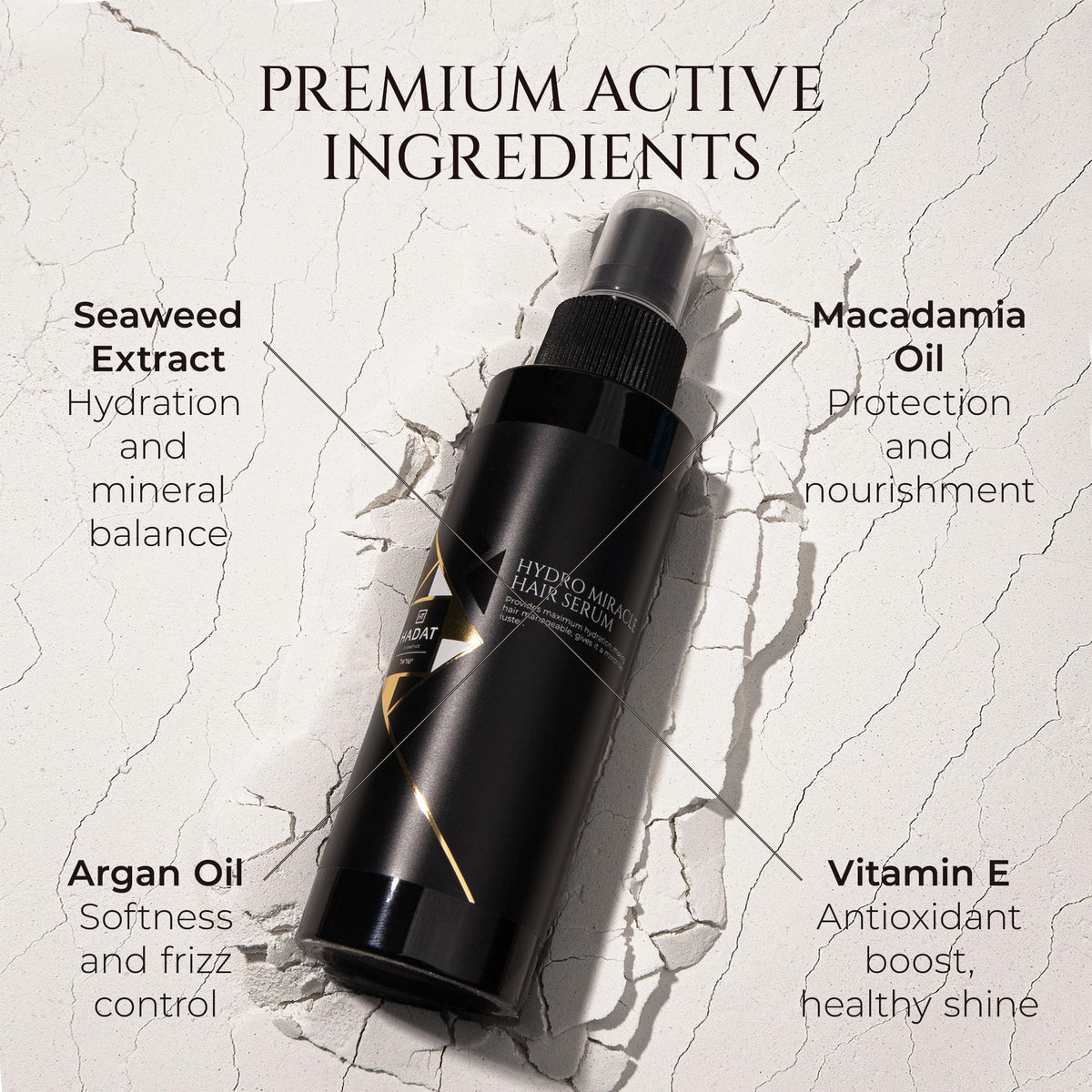 HADAT Hydro Miracle serum finish delivering a silky, controlled look.