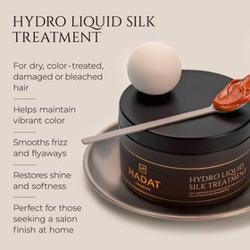 HADAT Liquid Silk Treatment applied on damp hair for deep conditioning