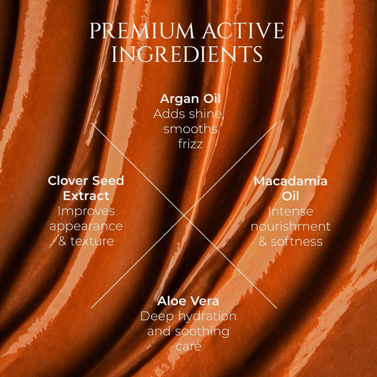 Close-up of argan oil in HADAT formula delivering hydration and shine