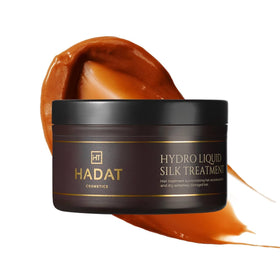 HADAT Liquid Silk Treatment bottle packaging signals premium hydration for dry hair