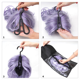 Hadwoer wig storage bag closet organization saves space and simplifies access.
