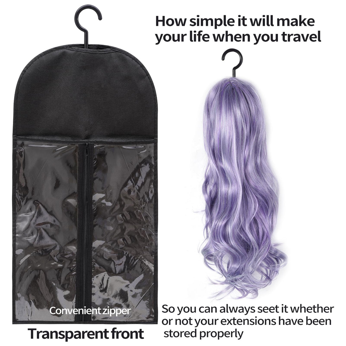 Hadwoer wig storage bag with durable materials provides long-lasting wig protection.