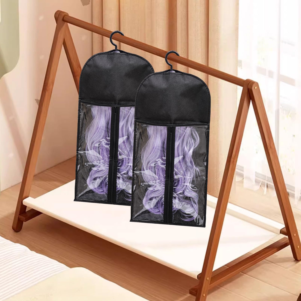 Hadwoer wig storage bag dustproof design shields wigs from dust and moisture.