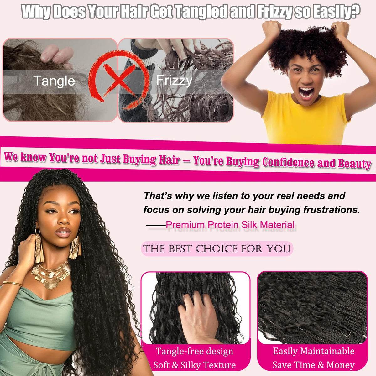 haftaluv pure protein fiber close-up soft texture for comfortable styling