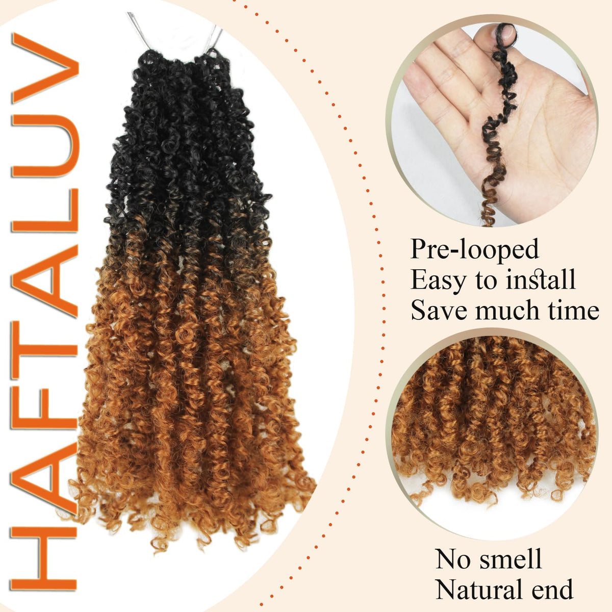 Haftaluv Yanky Twist close-up texture showing natural shine