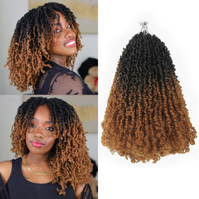 Haftaluv Yanky Twist crochet hair 12 inch 9-pack full natural-looking blend